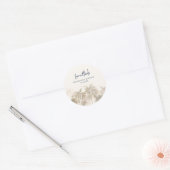 Watercolor Palmboom Script Trouw Dank Je Ronde Sticker (Envelop)