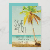 Watercolor Palmboom | Trouw Save the Date (Voorkant / Achterkant)