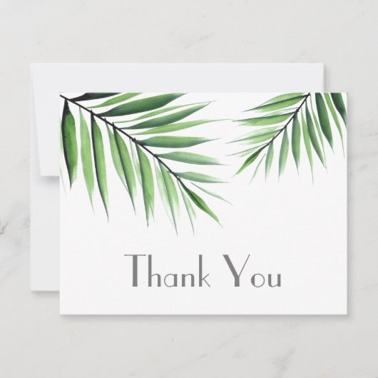 Watercolor Palmen Bedankkaart (Voorkant)