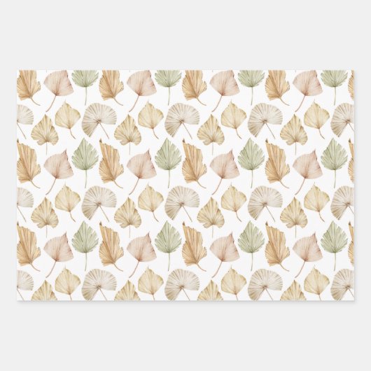 Watercolor Palmenbladeren Inpakpapier Vel (Voorkant 3)