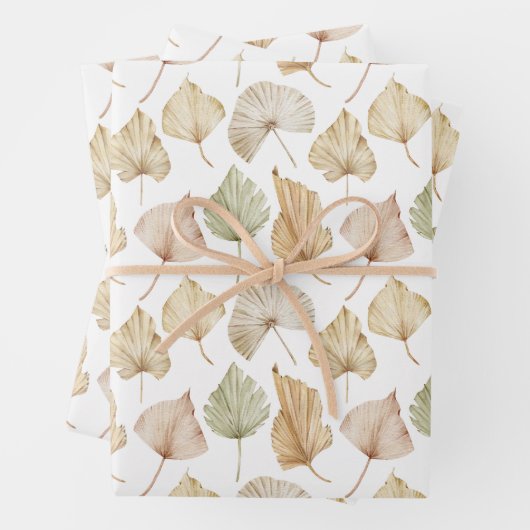 Watercolor Palmenbladeren Inpakpapier Vel (In situ)