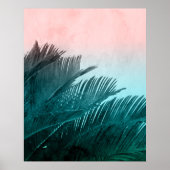 Watercolor Palmenbladeren Tropische Kunst Poster (Voorkant)