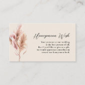 Watercolor Pampas Grass Wedding Honeymoon Wish Informatiekaartje (Voorkant)