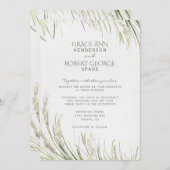 Watercolor Pampasgras Trouw Uitnodiging (Voorkant / Achterkant)
