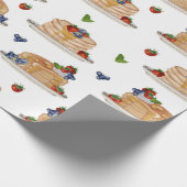 Watercolor Pancakes Berries Breakfast Brunch  Cadeaupapier (Hoek)