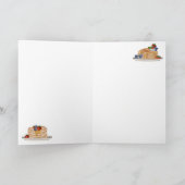 Watercolor Pancakes Berries Breakfast Food Pattern Kaart (Binnen)