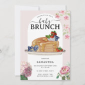Watercolor Pancakes Berries Brunch Baby Shower Kaart (Voorkant)