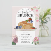 Watercolor Pancakes Berries Brunch Baby Shower Kaart (Staand voorkant)