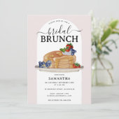 Watercolor Pancakes Berries Brunch Bridal Shower Kaart (Staand voorkant)