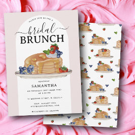 Watercolor Pancakes Berries Brunch Bridal Shower Kaart