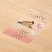 Watercolor Pancakes Brunch & Bubbly Bridal Shower Acryl Uitnodigingen (Laagn)