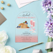Watercolor Pancakes Brunch & Bubbly Bridal Shower Acryl Uitnodigingen (Insitu (Huwelijk))