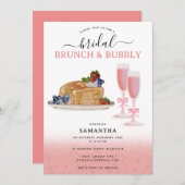 Watercolor Pancakes Brunch & Bubbly Bridal Shower Kaart (Voorkant / Achterkant)