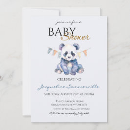 Watercolor Panda beer Baby Shower Kaart