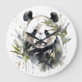 Watercolor Panda Tuin Grote Klok (Voorkant)