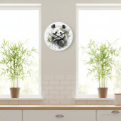 Watercolor Panda Tuin Grote Klok