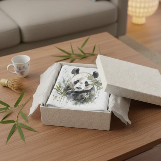 Watercolor Panda Tuin Theedoek