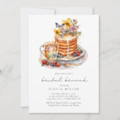 Watercolor Pannenkoeken Bruids Brunch Kaart (Voorkant)