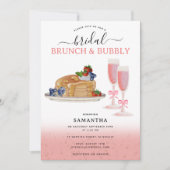 Watercolor Pannenkoeken Brunch & Mousserende Bruid Kaart (Voorkant)