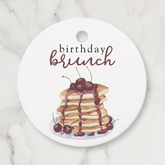 Watercolor Pannenkoeken Verjaardagsfeest Bedankjes Labels (Voorkant)