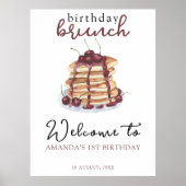 Watercolor Pannenkoeken Verjaardagsfeest Poster (Voorkant)