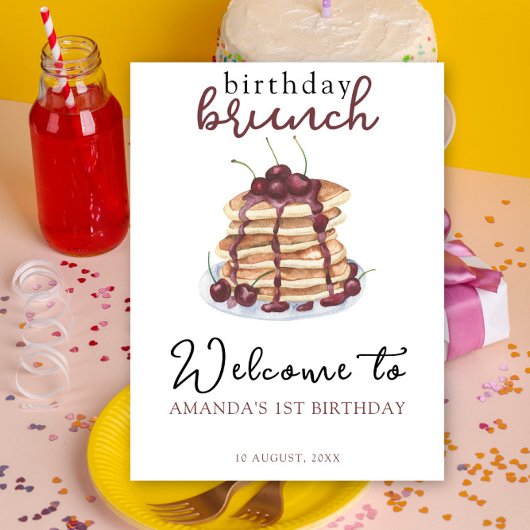 Watercolor Pannenkoeken Verjaardagsfeest Poster