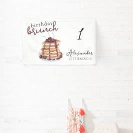Watercolor Pannenkoeken Verjaardagsfeest Spandoek