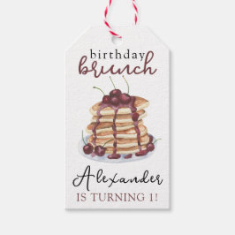 Watercolor Pannenkoeken Verjaardagsfeestje Cadeaulabel