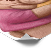 Watercolor Papa Beerknuffel | Beer Muurprint Poster (Hoek)