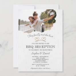 Watercolor Paper Photo Rope We Tied The Knot BBQ  Kaart