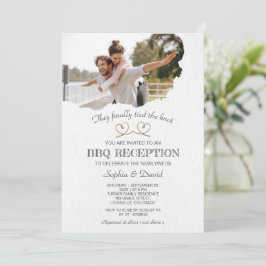 Watercolor Paper Photo Rope We Tied The Knot BBQ  Kaart