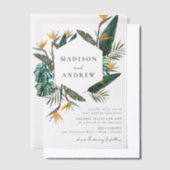 Watercolor Paradijsvogel Bruiloft Vellum Uitnodigingen (Offset)