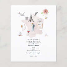 Watercolor Parijs Bestemming Trouw Monogram