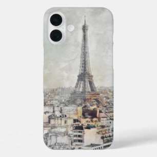 Watercolor Parijs Eiffeltoren  – Iconisch Monument iPhone 16 Plus Hoesje