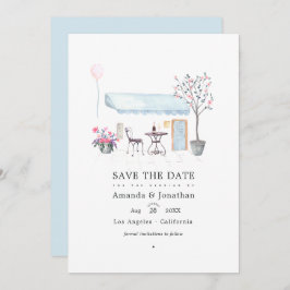 Watercolor Parijs Trouwfoto Save The Date