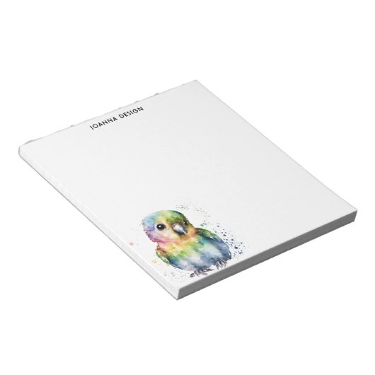 Watercolor Parrot Sophisticated Notepad Notitieblok (Schuin)
