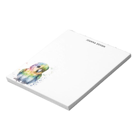 Watercolor Parrot Sophisticated Notepad Notitieblok (Linkerzijde)