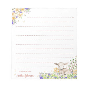 Watercolor Pasen Bloem Lamb  Notitieblok