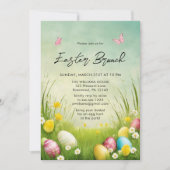 Watercolor Pasen Brunch Eierspel Uitnodiging (Voorkant)