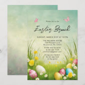 Watercolor Pasen Brunch Eierspel Uitnodiging (Voorkant / Achterkant)