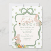 Watercolor Pasen Brunch Uitnodiging | Konijn & Gro (Voorkant)