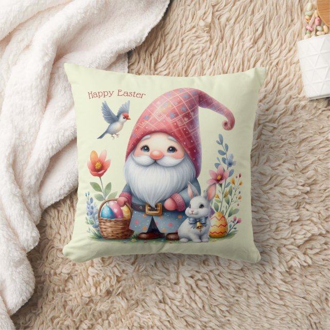 Watercolor Pasen Kabouter Gepersonaliseerd Kussen (Deken)