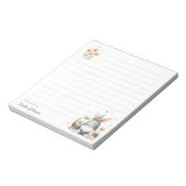 Watercolor Pasen Kabouter Gepersonaliseerd Notitieblok (Linkerzijde)