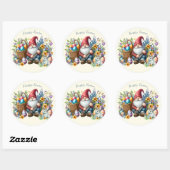 Watercolor Pasen Kabouter Gepersonaliseerd Ronde Sticker (Vel)