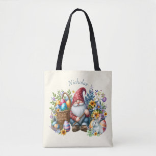 Watercolor Pasen Kabouter Gepersonaliseerd Tote Bag