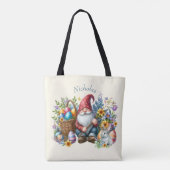Watercolor Pasen Kabouter Gepersonaliseerd Tote Bag (Achterkant)