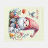 Watercolor Pasen Kabouter Persoonlijk Fleece Deken (Voorkant (Horizontaal))