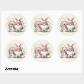 Watercolor Pasen Kabouter Persoonlijk Ronde Sticker (Vel)