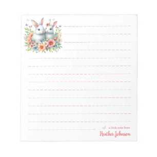 Watercolor Pasen Konijn Gepersonaliseerd Notitieblok
