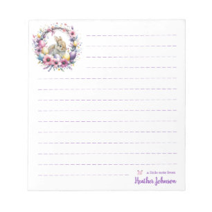 Watercolor Pasen Konijn Gepersonaliseerd Notitieblok